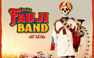 Poster of Ameesha Patels debut Punjabi movie, `Fauji Band` directed by Nav Bajwa